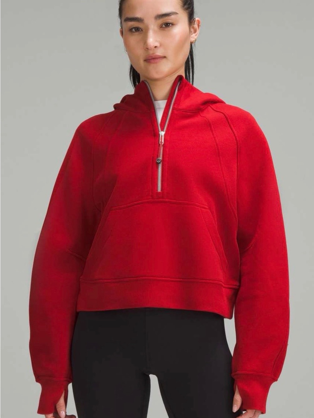 Lululemon Scuba Oversized Half-Zip Hoodie in College Crimson | Size XS/S